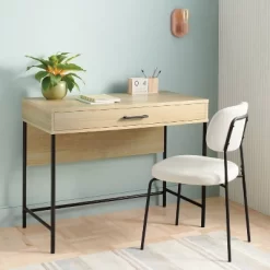Wood And Metal Dorm Writing Desk With Storage Drawer - Room Essentials™