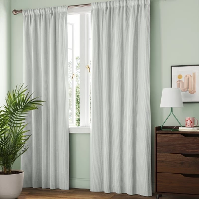 Blackout Baby Striped Window Curtain Panel Gray/Ivory - Room Essentials™ 3 Blackout Baby Striped Window Curtain Panel Gray/Ivory - Room Essentials™