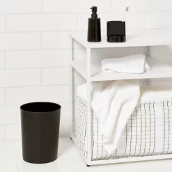 Bath Coordinates Bundle Black - Room Essentials™: Plastic Hand Washable, Includes Wastebasket & Soap Dispenser