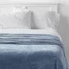Full/Queen Solid Plush Blanket Blue - Room Essentials™ -Room Essentials GUEST 14e0c3d4 017e 4ca7 93f8 555bcb639340