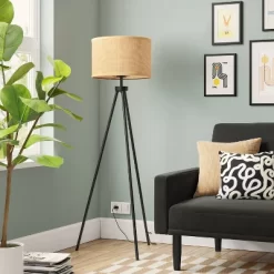 Tripod Floor Lamp With Shade Black - Room Essentials™: Modern Standing Light, ETL Listed, Metal Body -Room Essentials GUEST 15acd6c0 d16c 4b11 8160 9b6346d059a7