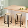 Set Of 2 24" Wood With And Metal Base Backless Counter Height Barstool Stool Natural - Room Essentials™ -Room Essentials GUEST 1902addf f8e7 47d3 9aa0 6b0419377278