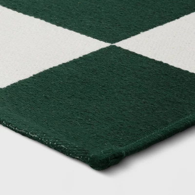 4'x5'6" Checkered Area Rug Ivory/Green - Room Essentials™ 4 4'x5'6" Checkered Area Rug Ivory/Green - Room Essentials™ - Image 2