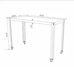 45" Metal Rolling Computer Desk - Room Essentials™ 11 45" Metal Rolling Computer Desk - Room Essentials™ -Room Essentials GUEST 1a5019e4 6b5a 46df 8639 caf82f80c020