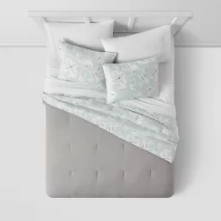 Floral Print Microfiber Reversible Comforter & Sheet Set Mint Green - Room Essentials™ -Room Essentials GUEST 203d6616 5fe8 4f41 b397 2b4a0d00278f