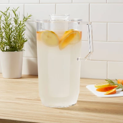 2.4L Plastic Pitcher - Room Essentials™: Clear Drink Server, Dishwasher-Safe, Cold Beverages, 9.5" Height 3 2.4L Plastic Pitcher - Room Essentials™: Clear Drink Server, Dishwasher-Safe, Cold Beverages, 9.5" Height