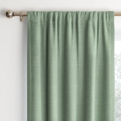 Room Darkening Heathered Thermal Window Curtain Panel Green - Room Essentials™ 8 Room Darkening Heathered Thermal Window Curtain Panel Green - Room Essentials™ - Image 6