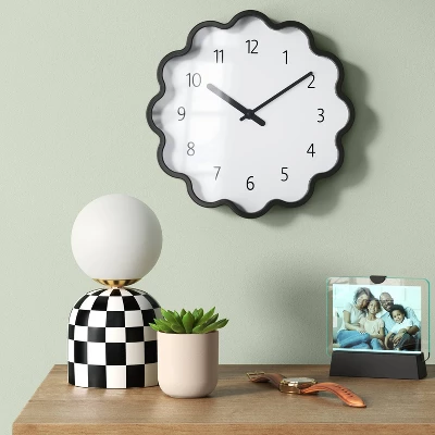 12" Wavy Wall Clock Black - Room Essentials™ 3 12" Wavy Wall Clock Black - Room Essentials™