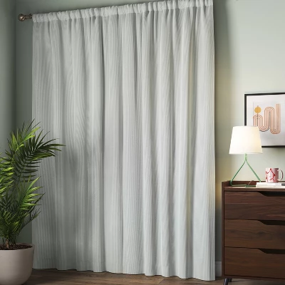 Blackout Baby Striped Window Curtain Panel Gray/Ivory - Room Essentials™ 4 Blackout Baby Striped Window Curtain Panel Gray/Ivory - Room Essentials™ - Image 2