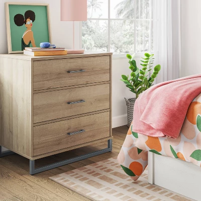 Mixed Material 3 Drawer Dresser - Room Essentials™ 10 Mixed Material 3 Drawer Dresser - Room Essentials™ - Image 8