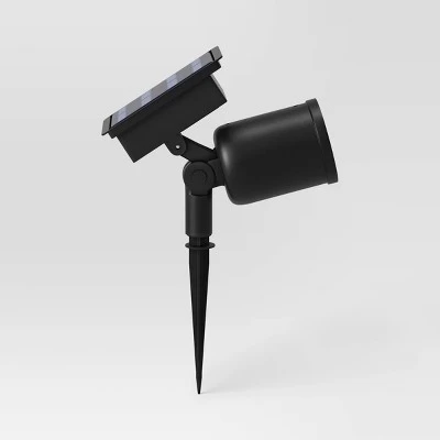 Short Solar LED Outdoor Spot Light Matte Black - Room Essentials™ 4 Short Solar LED Outdoor Spot Light Matte Black - Room Essentials™ - Image 2