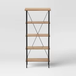 Mixed Material Media Tower Bookcase Natural - Room Essentials™ -Room Essentials GUEST 3b0663a1 a18a 42b5 9303 c9f833caf509