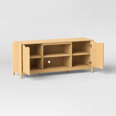 Scandi Media ,TV Stand For TVs Up To 59" Natural - Room Essentials™ 4 Scandi Media ,TV Stand For TVs Up To 59" Natural - Room Essentials™ - Image 2