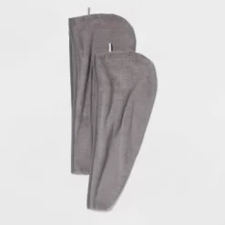 2pk Microfiber Bath Hair Wrap Set Gray - Room Essentials™ -Room Essentials GUEST 41e3b87b c95b 4d87 a22c 64cffe83e489