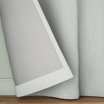 Blackout Baby Striped Window Curtain Panel Gray/Ivory - Room Essentials™ 5 Blackout Baby Striped Window Curtain Panel Gray/Ivory - Room Essentials™ - Image 3