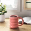 13oz Stoneware Artisan Mug Coral - Room Essentials™: Coffee Cup, Microwave & Dishwasher Safe, Hot/Cold Beverages