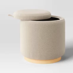 Round Upholstered Storage Ottoman - Room Essentials™ 11 Round Upholstered Storage Ottoman - Room Essentials™ -Room Essentials GUEST 5494ffe4 6860 4eea a5ed 3b5a6a20eb35