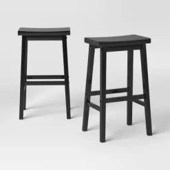 Set Of 2 29" Solid Wood Saddle Backless Barstool - Room Essentials™ -Room Essentials GUEST 5b973eb3 86f7 4ea0 ab19 dc49646326b8