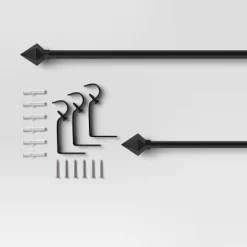 28"-48" Café Faceted Pyramid Rod Black - Room Essentials™ -Room Essentials GUEST 6431d333 da63 4829 a461 7dd7558f3b9d