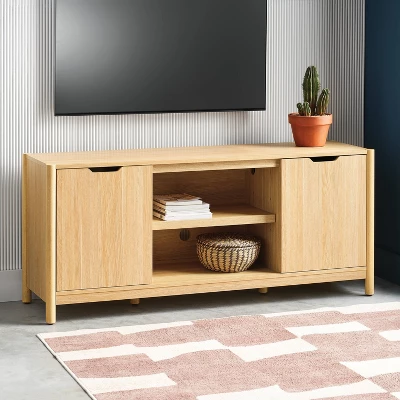 Scandi Media ,TV Stand For TVs Up To 59" Natural - Room Essentials™ 3 Scandi Media ,TV Stand For TVs Up To 59" Natural - Room Essentials™