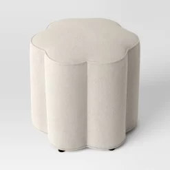 Scalloped Upholstered Ottoman - Room Essentials™ -Room Essentials GUEST 69979113 ffdc 462d 9ea7 7fd947087512