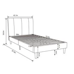 Dorm Twin Bed Cream - Room Essentials™: Upholstered Headboard, Plywood Frame, No Box Spring Needed -Room Essentials GUEST 70276453 389a 4325 8b4a ef1eb7d4f8fb