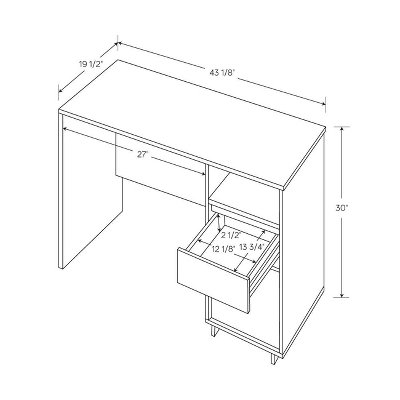 Writing Desk With Drawers - Room Essentials™ 5 Writing Desk With Drawers - Room Essentials™ - Image 3