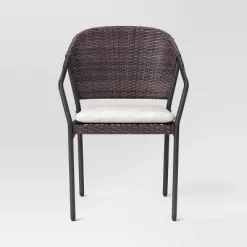 3pc Wicker Bistro Set With Cushions - Dark Brown - Room Essentials™ -Room Essentials GUEST 73aa5a21 7c17 4fb2 90e7 c638396d478f