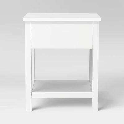 Traditional Side Table With Storage Drawer Classic White - Room Essentials™ 5 Traditional Side Table With Storage Drawer Classic White - Room Essentials™ - Image 3