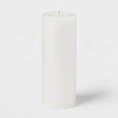 3" X 8" Unscented Candle White - Room Essentials™: Paraffin Wax, 110hr Burn Time, Home Decor 4 3" X 8" Unscented Candle White - Room Essentials™: Paraffin Wax, 110hr Burn Time, Home Decor - Image 2
