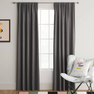 1pc Room Darkening Heathered Window Curtain Panel - Room Essentials™ 3 1pc Room Darkening Heathered Window Curtain Panel - Room Essentials™