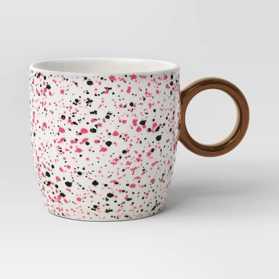 13oz Stoneware Spatter Print Mug Ruby Pink - Room Essentials™ 5 13oz Stoneware Spatter Print Mug Ruby Pink - Room Essentials™ - Image 3