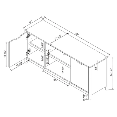 Scandi Media ,TV Stand For TVs Up To 59" Natural - Room Essentials™ 7 Scandi Media ,TV Stand For TVs Up To 59" Natural - Room Essentials™ - Image 5