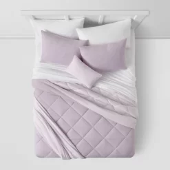 Solid Microfiber Reversible Decorative Bed Set With Throw - Room Essentials™ -Room Essentials GUEST 8d88b1a5 bacb 400d bff9 2871bf646785