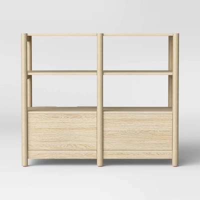 32" Scandi Small Bookcase With Storage Drawers Natural - Room Essentials™ 5 32" Scandi Small Bookcase With Storage Drawers Natural - Room Essentials™ - Image 3
