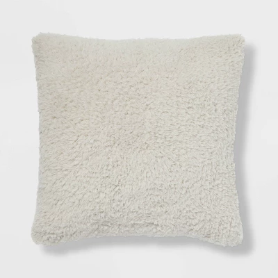 Sherpa Square Pillow - Room Essentials™ 3 Sherpa Square Pillow - Room Essentials™