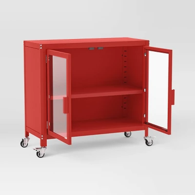 2 Door Metal Rolling Locker Storage Cabinet - Room Essentials™ 4 2 Door Metal Rolling Locker Storage Cabinet - Room Essentials™ - Image 2