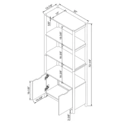 72.25" Scandi Bookcase With Three Shelves And Cabinet Storage Natural - Room Essentials™ -Room Essentials GUEST 95e3e992 7c4c 46aa bd72 6dfdcb6ea1d5