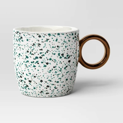 13oz Stoneware Spatter Print Mug Woodsy Green - Room Essentials™ 5 13oz Stoneware Spatter Print Mug Woodsy Green - Room Essentials™ - Image 3