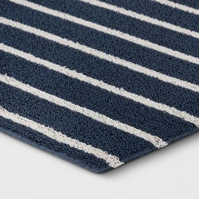 1'6"x2'6" Nautical Striped Micro Poly Loop Floormat White/Navy Blue - Room Essentials™: Indoor Kitchen & Bathroom Mat 4 1'6"x2'6" Nautical Striped Micro Poly Loop Floormat White/Navy Blue - Room Essentials™: Indoor Kitchen & Bathroom Mat - Image 2