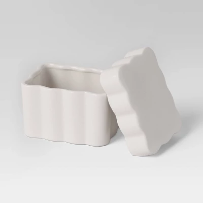 Scalloped Lidded Box White - Room Essentials™ 4 Scalloped Lidded Box White - Room Essentials™ - Image 2