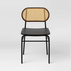 Set Of 2 Woven Back Metal Dining Chair Black - Room Essentials™ -Room Essentials GUEST a6b1ae24 1898 4f84 b889 a25273e7aed4