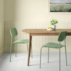 Set Of 2 Molded Plastic With Metal Base Dining Chair - Room Essentials™