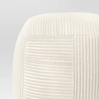Ribbed Pouf Ottoman Cream - Room Essentials™ 5 Ribbed Pouf Ottoman Cream - Room Essentials™ - Image 3
