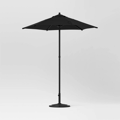 6' Round Outdoor Patio Market Umbrella With Black Pole - Room Essentials™ 4 6' Round Outdoor Patio Market Umbrella With Black Pole - Room Essentials™ - Image 2