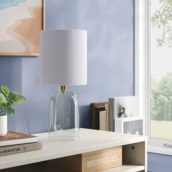 Glass Table Lamp With Open Base - Room Essentials™: ETL Listed, No Assembly, Modern Desk & Bedside Lighting -Room Essentials GUEST b1f217d5 4401 4517 8e72 7e56db0af2b0