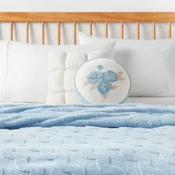 Flower Round Decorative Throw Pillow Light Blue - Room Essentials™