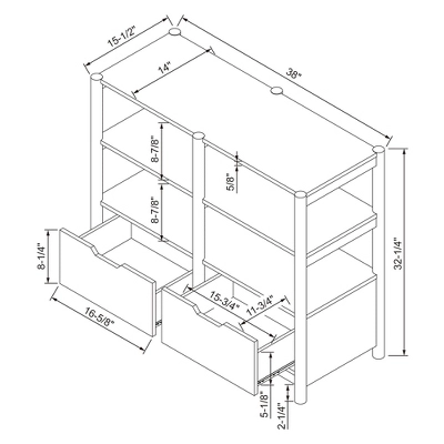 32" Scandi Small Bookcase With Storage Drawers Natural - Room Essentials™ 8 32" Scandi Small Bookcase With Storage Drawers Natural - Room Essentials™ - Image 6