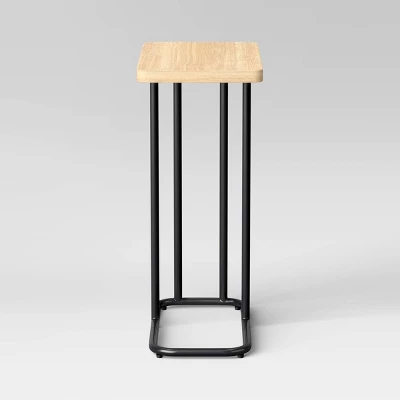 Mixed Material Wood And Metal Rectangle Top C Table Natural Wood - Room Essentials™ 5 Mixed Material Wood And Metal Rectangle Top C Table Natural Wood - Room Essentials™ - Image 3