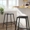 2pk Metal Counter Height Barstool Black - Room Essentials™: Steel Frame, Powder-Coated Finish, Armless Design -Room Essentials GUEST d0f2ca06 adea 4f8a 94a4 f715ff41122e